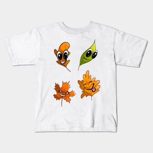 Fall autumn leaves emote Kids T-Shirt